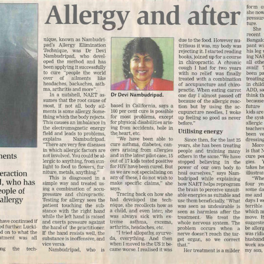 Arthritis allergy - Banglore